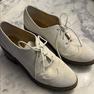 Michael Kors Cream Suede Lace-Up Oxfords